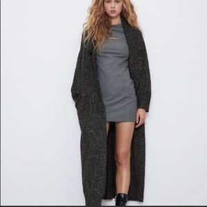 ZARA - Long Sleeve Houndstooth Bodycon Short Dress, M